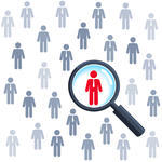 job search and career choice magnifying glass searching people 169841279